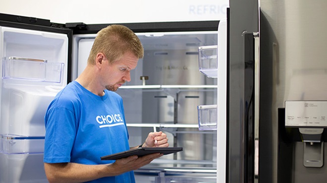 choice tester david hill checking a fridge lead size